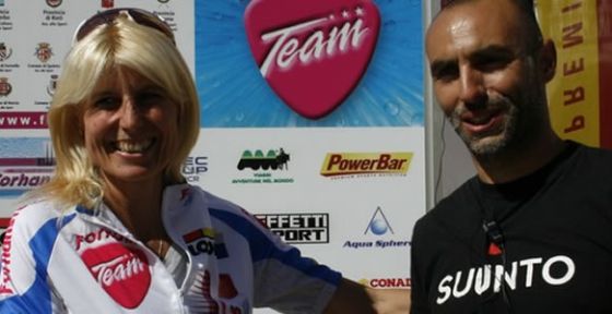 Gianluca Calfapietra, Presidente Forhans Team, insieme alla campionessa Franca Fiacconi