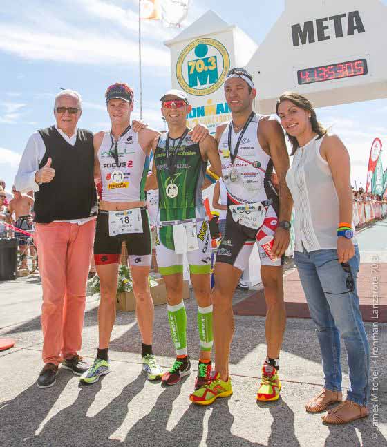 Il podio maschile dell'Ironman 70.3 Lanzarote 2013