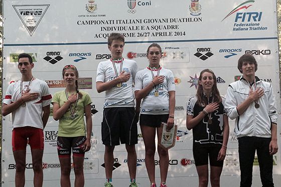 Il podio Youth B degli Italiani di Duathlon 2014