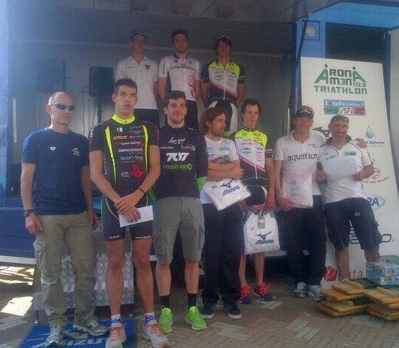 Il podio maschile del Triathlon Sprint Torino 2014