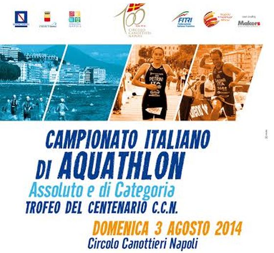 La locandina dei Campionati Italiani di Aquathlon 2014 a Napoli
