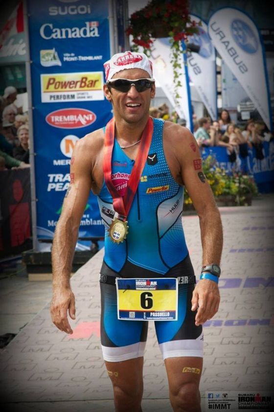 Domenico Passuello all'arrivo dell'Ironman Mont-Tremblant 2014