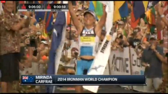 Mirinda Carfrae iridata 2014 all'Ironman Hawaii di Kona