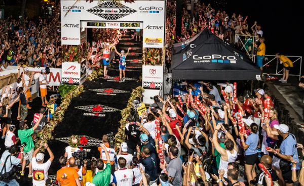 La festa della finish line dell'Ironman Hawaii 2014