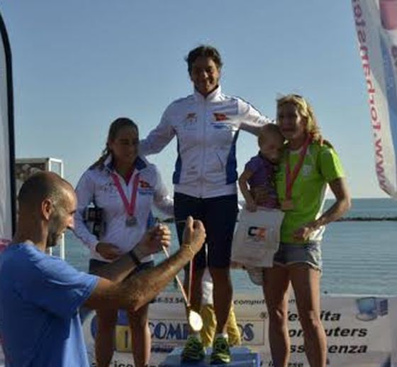Il podio femminile del Triathlon Sprint di Santa Marinella 2014