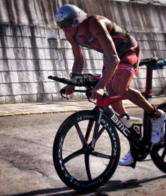 L'austriaco Michael Weiss in bici all'Ironman Cozumel 2014 ha fatto segnare il miglior split