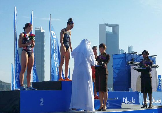 ITU WTS Abu Dhabi 2015, il podio femminile