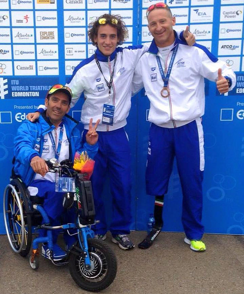 Giovanni Achenza è oro, Giovanni Vanerio bronzo all'ITU World Paratriathlond di Edmonton 2015