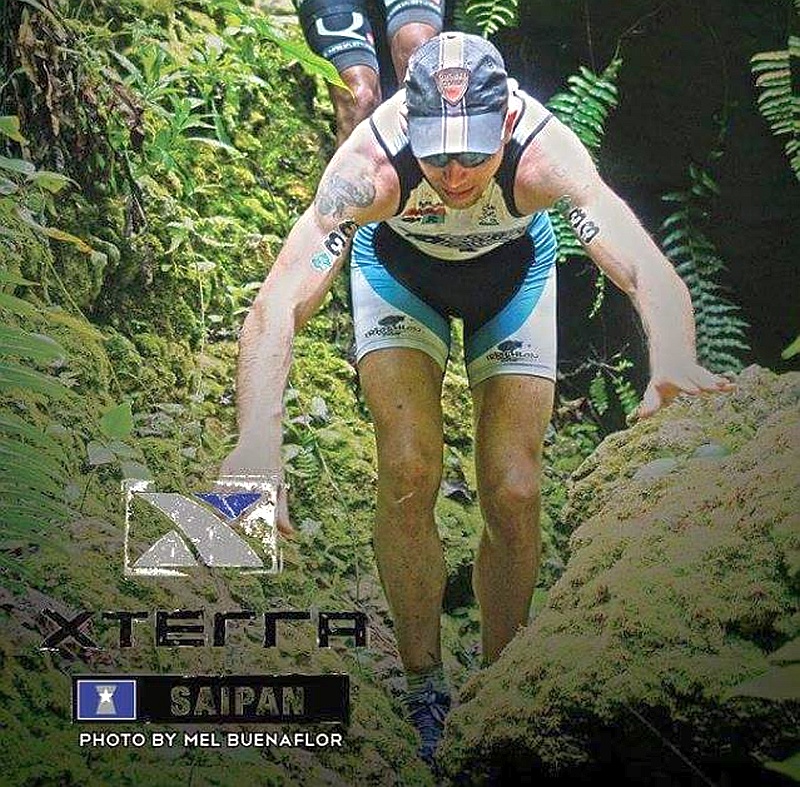 Simone Vacchelli in azione all'XTERRA Saipan 2016
