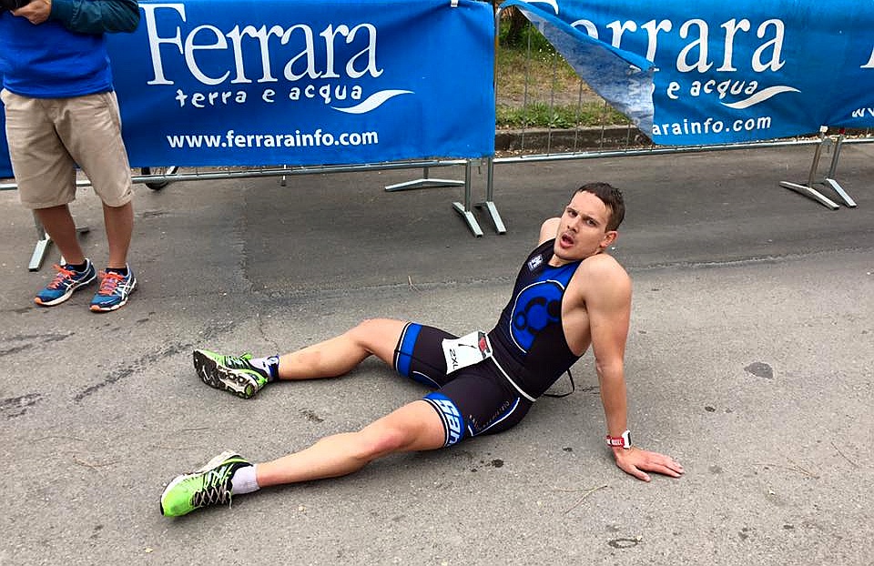 Andrea Pederzolli, stanco ma pienamente soddisfatto del suo successo all'Irondelta di Primavera 2016