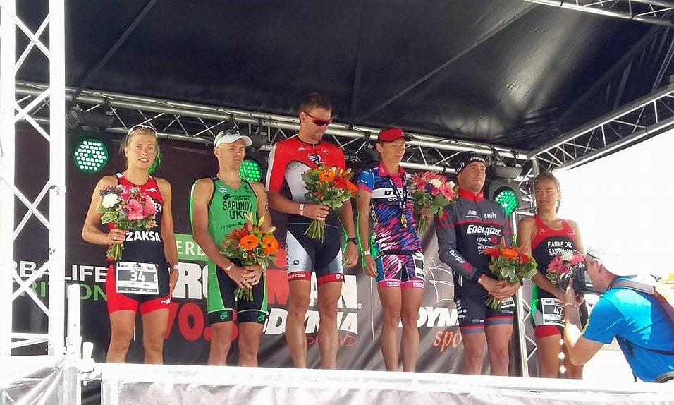 Il podio dell'Herbalife Ironman 70.3 Gdynia 2016 con la nostra Margie Santimaria al 3° posto