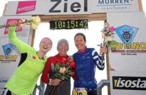 Le tre donne più veloci dell'Inferno Triathlon 2017: Nina Brenn, Petra Eggenschwiler e Ricarda Lisk (Foto ©Inferno Triathlon)