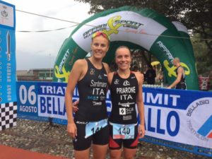 Le protagoniste del Triathlon Hard Sprint Bellagio-Ghisallo 2017: Margie Santimaria (2^) e Giorgia Priarone (1^)