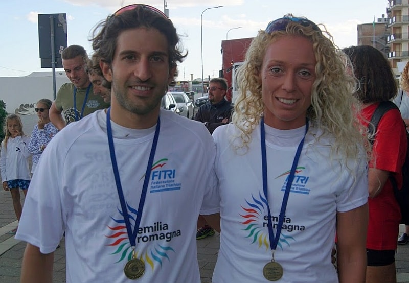 All'Irondelta 2017, al termine del triathlon olimpico, i nuovi Campioni dell'Emiliia Romagna 2017 sono Emanuela Montanari e Mattia Camporesi (Foto: Antonio Rotondo)
