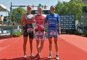 Le regine dell'Ironman 70.3 World Championship 2017 di Chattanooga: Emma Pallant (2^), Daniela Ryf (1^) e Laura Philipp (3^) - (Foto ©Donald Miralle)
