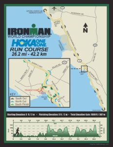 Il percorso della frazione a piedi dell'Ironman World Championship 2017, Kona-Hawaii