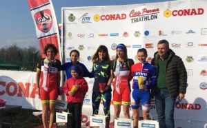 Tania Molinari (Piacenza Triathlon) vince il Duathlon Super Sprint di Parma 2018, davanti a Yazmina Herguido Sifre (CUS Parma) ed Eleonora Chiodi (Amici del Nuoto)
