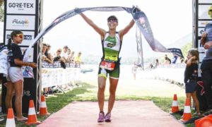 La vincitrice dell'XTERRA Italy Lake Scanno 2018, la spagnola Eva Garcia Gonzalez