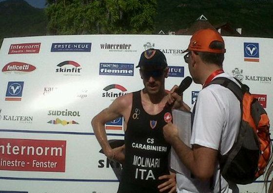 Il Carabiniere Giulio Molinari ha vinto il Triathlon olimpico di Caldaro 2013