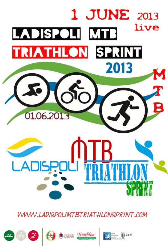 La locandina del 1° Triathlon Sprint MTB Ladispoli