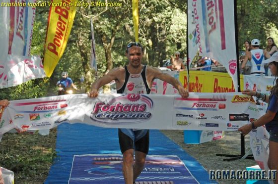 Mauro Pera al rientro vince il Triathlon di Vico 2013