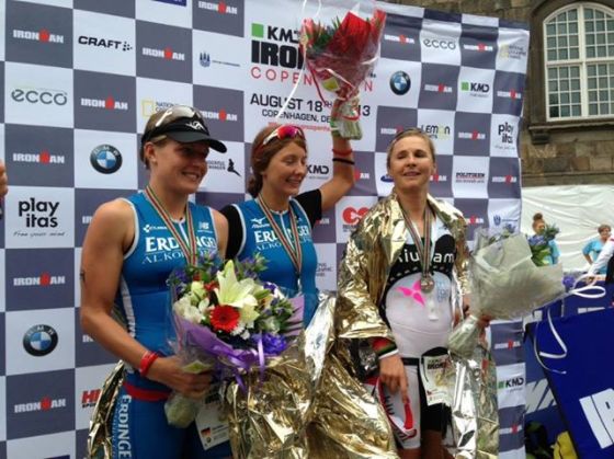 Il podio femminile dell'Ironman Copenaghen 2013