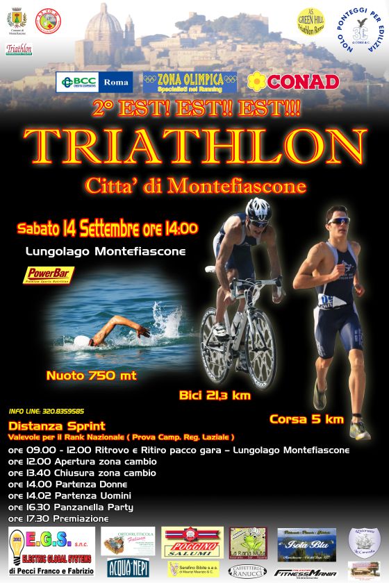 Locandina 2° Triathlon Città di Montefiascone