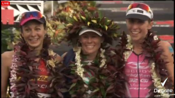Il podio femminile dell'Ironman Hawaii 2013