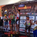 La festa sul podio dell'Ironman Los Cabos 2014