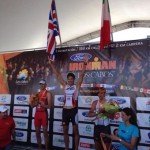 Il podio maschile dell'Ironman Los Cabos 2014 vinto da Daniel Fontana