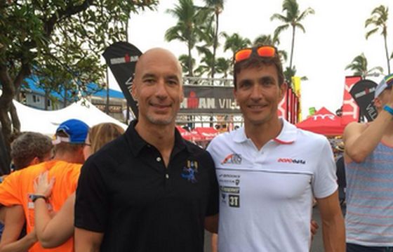 Luca Parmitano e Daniel all'Ironman Hawaii 2014