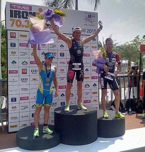 ll podio dell'Ironman 70.3 Putrajaya 2015 vinto da Domenico Passuello