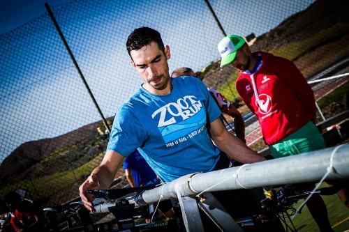 Jonathan Ciavattella in zona cambio prima del via del Challenge Fuerteventura 2015