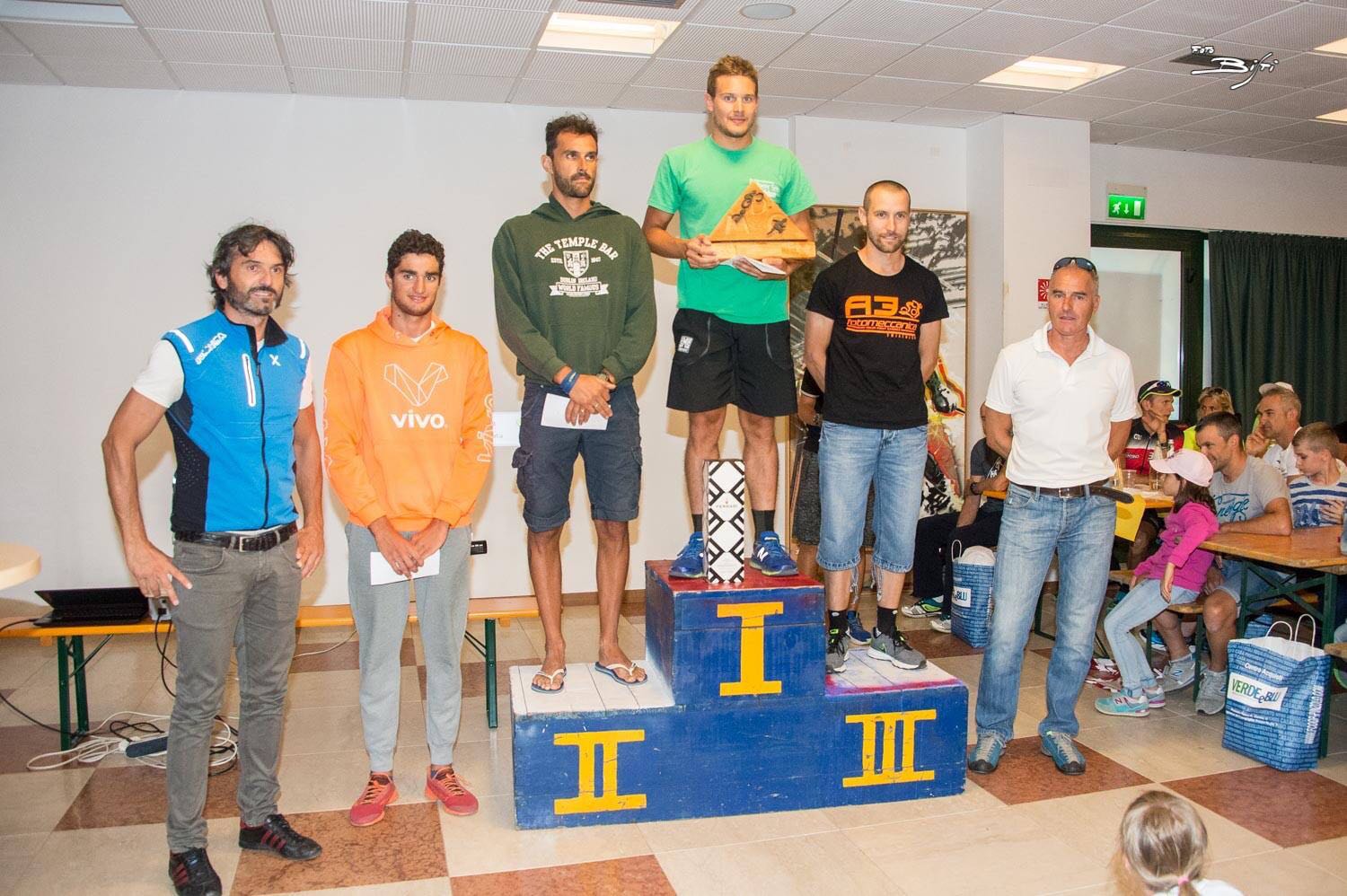 Il podio maschile del 4° Triathlon Madonna di Campiglio vinto da Andrea Pederzolli