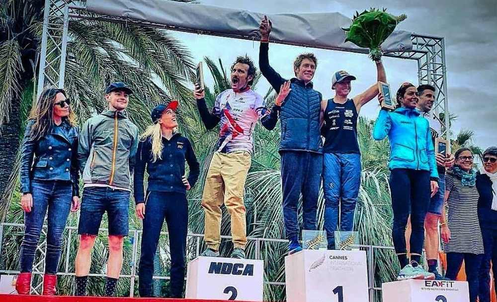 Il podio del Cannes International Triathlon 2019 con l'italiana Margie Santimaria in quarta posizione.