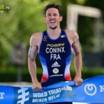Dorian Coninx taglia il traguardo della ITU Mixed Relay World Championship Hamburg 2020 e porta alla Francia il terzo Mondiale a squadre consecutivo