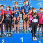 Podio Campionati Italiani Triathlon Sprint 2020 Lignano Sabbiadoro Squadre: titolo al 707 Triathlon davanti a DDS e Minerva Roma