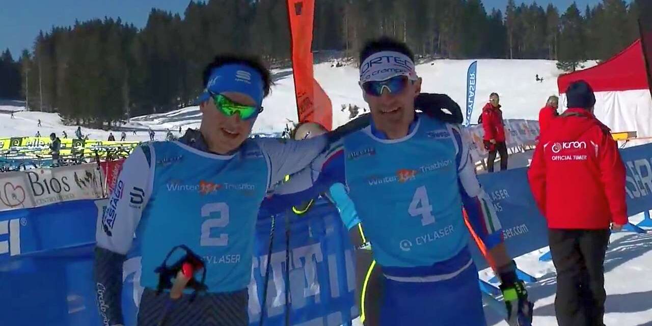 Sandra Mairhofer e Franco Pesavento campioni italiani di winter triathlon!