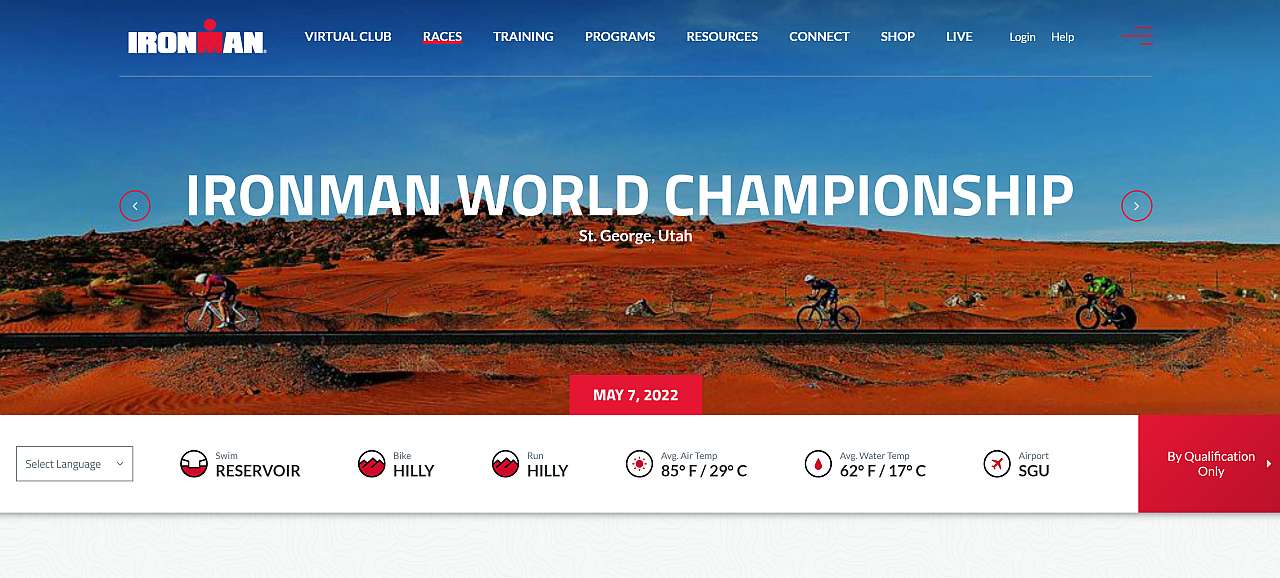 In vendita a 1.050 dollari il pettorale per il Mondiale Ironman del 7 maggio 2022 a St. George