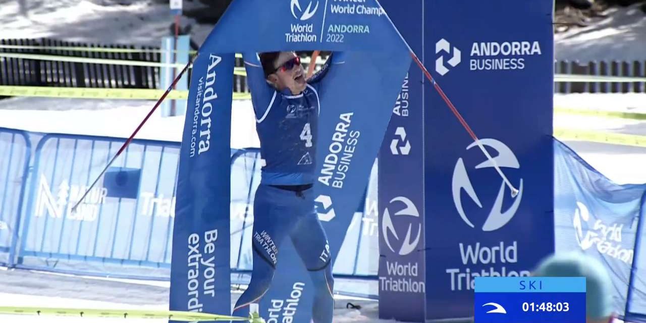Mondiali Winter Triathlon Andorra: Franco Pesavento campione del mondo! Sandra Mairhofer d’argento. E ancora Tanara oro U23 e Giuliano argento Junior.