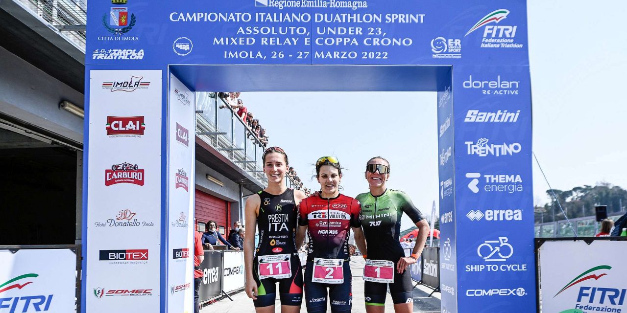 Marta Bernardi e Samuele Angelini campioni italiani di duathlon sprint a Imola, le classifiche complete, le dirette video