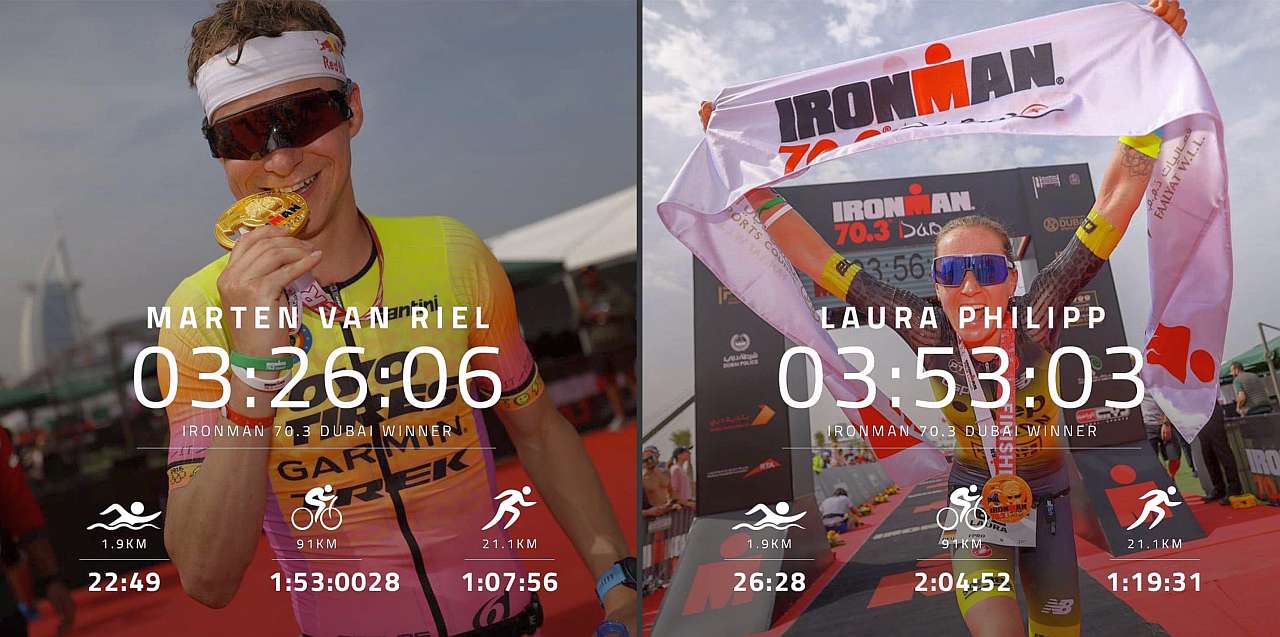 Ironman 70.3 Dubai: impressionanti Laura Philipp e Marten Van Riel, applausi per il nostro Alessio Rispoli