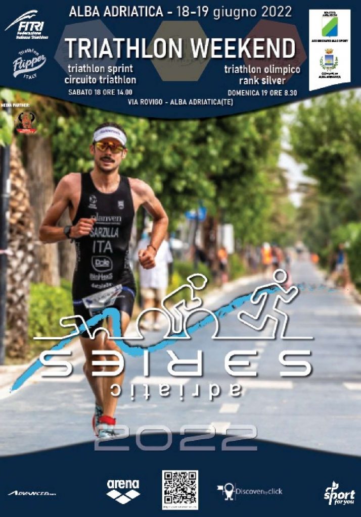 Locandina Adriatic Series Alba Adriatica Triathlon Sprint e Olimpico 2022