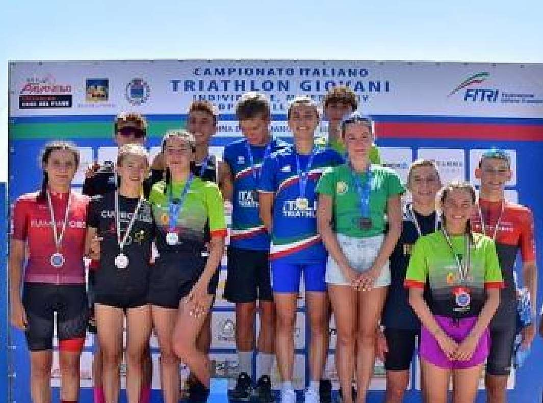 Podio Campionati Italiani Triathlon Junior 2022 Lovadina
