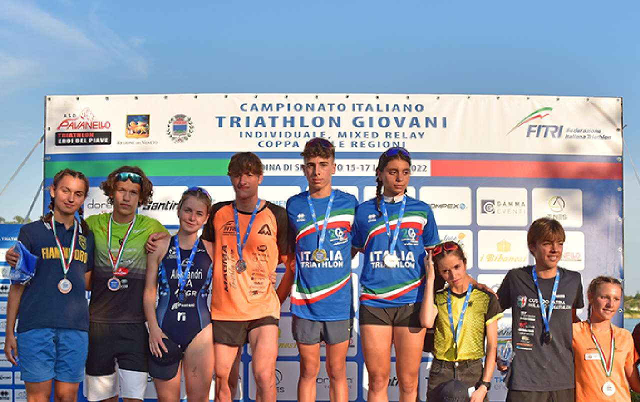 Podio Campionati Italiani Triathlon Youth B 2022 Lovadina