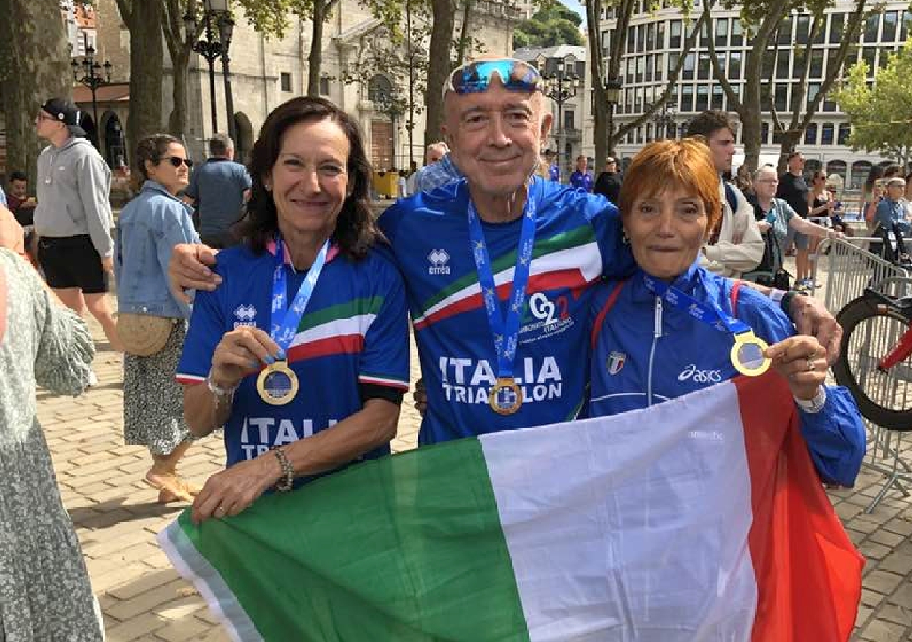 Gherardo Mercati agli Europei di Bilbao 2022 con Marinella Sciuccati e Lucia Soranzo
