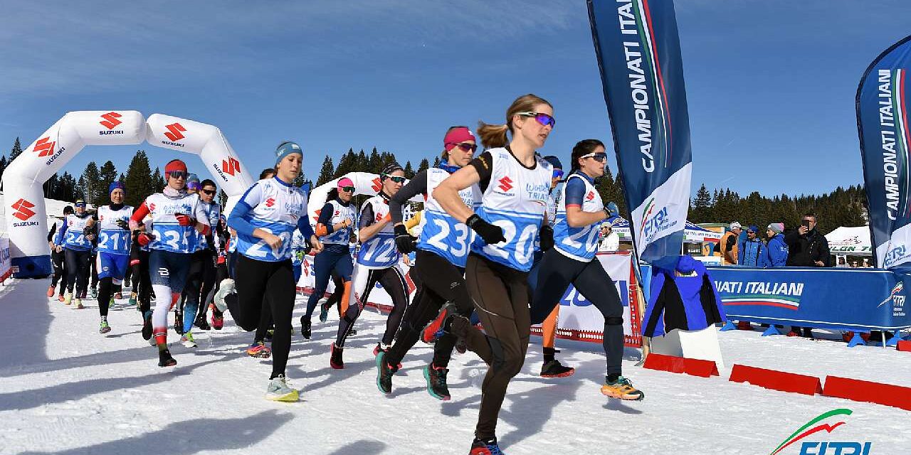 Sandra Mairhofer e Franco Pesavento campioni italiani di winter triathlon ad Asiago. Tutti i titoli tricolori Junior ed Age Group