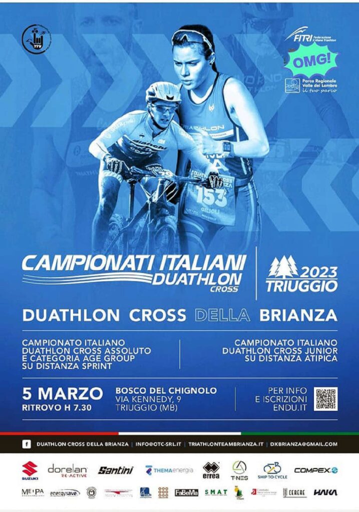 Locandina Campionati Italiani Cross Duathlon Triuggio 5 marzo 2023