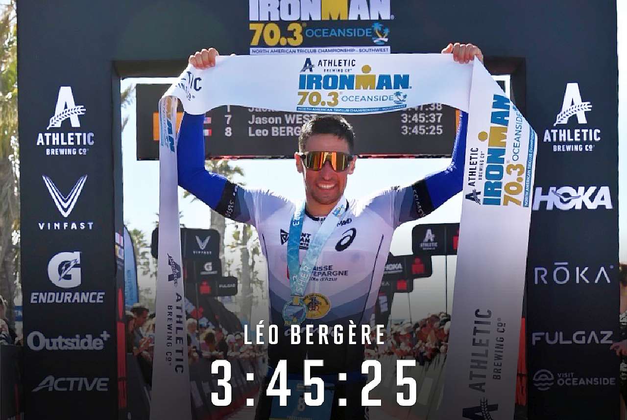 Leo Bergere vince l'Ironman 70.3 Oceanside 2023