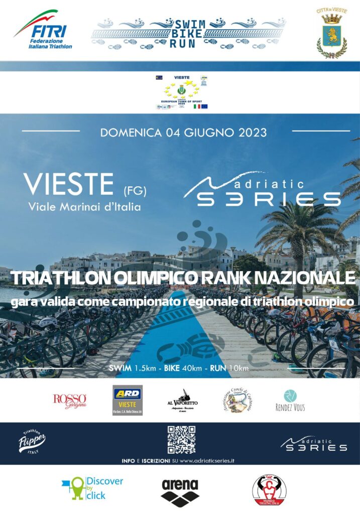 Locandina Adriatic Series Vieste Triathlon Olimpico 2023